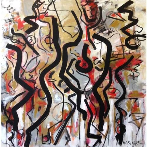 Moderno abstract line oil painting 2017 new hot sell sunrise modern home decor quadros tableau peinture sur toile Square