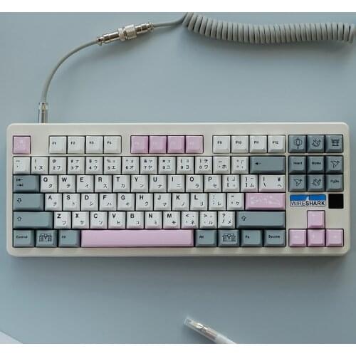 Deep Grey Pink Keycaps For Cherry Mx Gateron Kailh Box TTC Switch Mechanical Keyboard 60 87 104 155 Cherry Profile PBT Key Caps