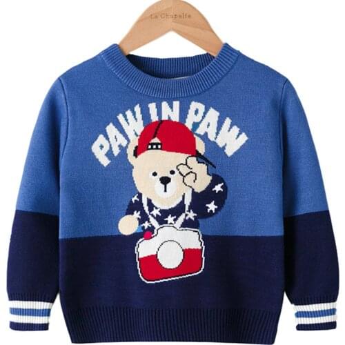 2-7 Year Winter Baby Boys Girls Woolly Jumper Sweaters Kids Knitting Pullovers Tops Long Sleeve Knitwear Children Clothes