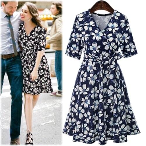 New 2019 Women Summer Boho Style Floral Print Beach Dress Mini Party Dress Boho Style Dress Women