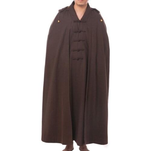 3color gray/yellow cashmere Zen winter warm wool cape meditation cloak shaolin buddhism monks robe martial arts uniforms
