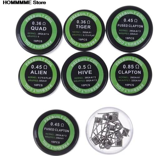 1Set Twisted Fused Hive Clapton Coils Premade Wrap Alien Mix Twisted Quad Tiger Heating Resistance Rda Coil Tool Parts