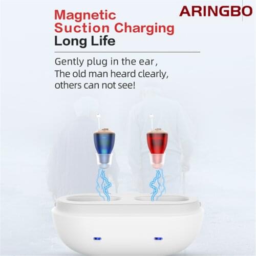 1 Pair Rechargeable Right/Left Digital Mini CIC InvisIble Ear Digital Hearing Aid Invisible Sound Amplifier Enhancer