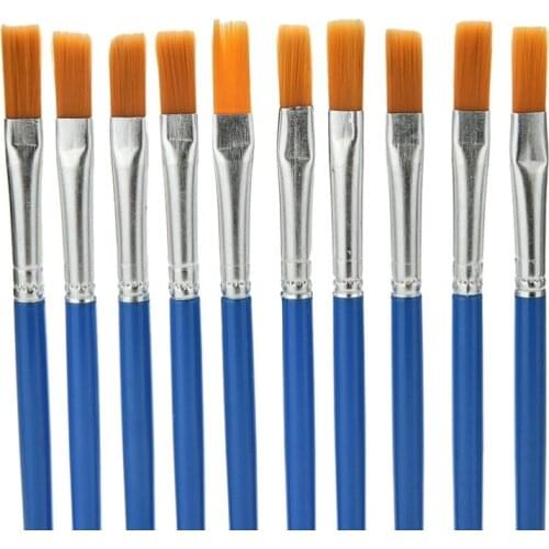 10 Pcs/lot Plastic Handle Paint Brush Painting Set Drawing Toys For Kids Watercolor Gouache Drawing Painting Art Supplies
