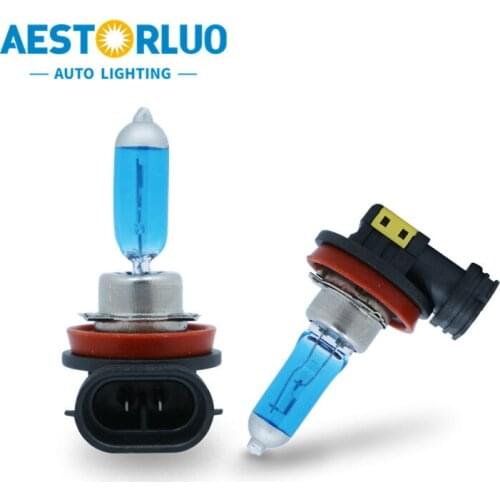 10pcs Factory Supply H8 Super White Halogen Bulb Fog Lights High Power Car Headlights Lamp Car Light Source parking12V 55W 6000K