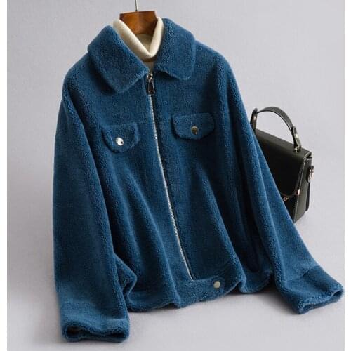 2020 Real Sheep Shearling Fur Coat Female 100% Wool Coats Winter Jacket Women Korean Short Jackets Chaqueta Mujer My4039