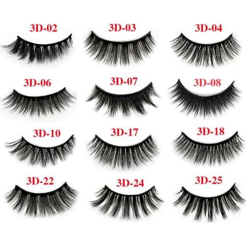 3 Pairs/Set 3D Cross Thick False Eye Lashes Extension Makeup Super Natural Long Fake Eyelashes #288327