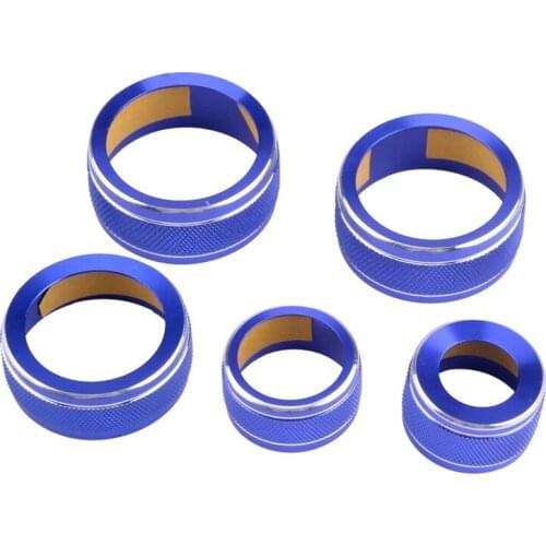 5Pcs Switch Cover Car Air Conditioning Audio Function Button Circle Trim for Toyota Camry 2018 Styling Moldings
