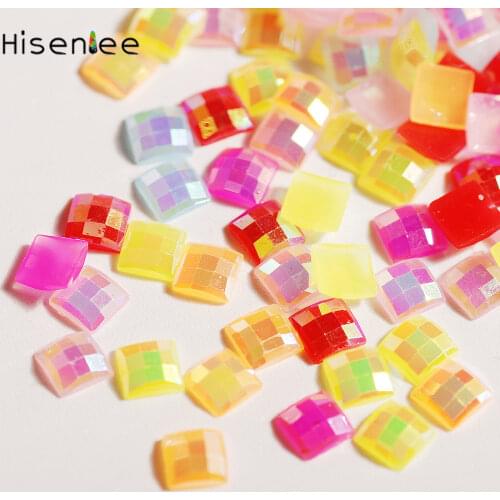4MM 1000PCS Super Shiny AB Mixed Color Sweet Japanese Style Square Grid Shape Rhinestone Design DIY Nail Art Jewelry Decoration