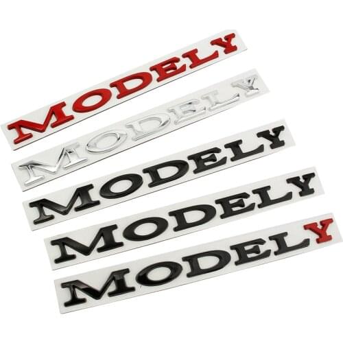 Car 3D Metal Letters Sticker For Tesla Model Y Modely 2021 Back Trunk English alphabet Replace Sticker Badge Emblem Accessories