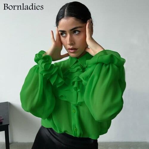 Блузки на пуговицах Bornladies China At AliExpress