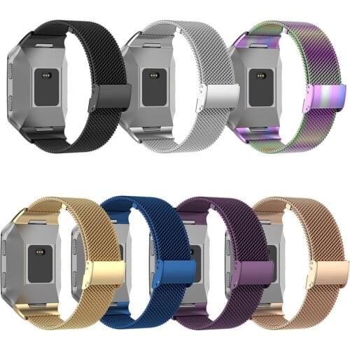 Stainless Steel Smartwatch Band Strap Mesh Watchband for Fitbit Ionic Metal Wristband Bracelet Unisex