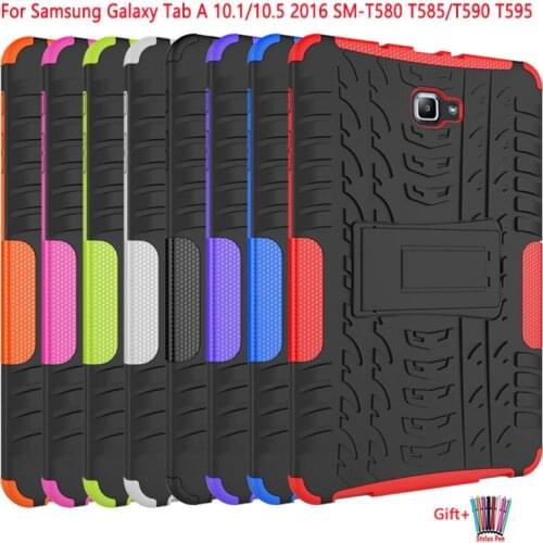 Hybrid Rugged Impact Tablet Case For Samsung Galaxy Tab A 10.1 2016 SM-T580 T585 Stand TPU Cover for Galaxy Tab A 10.5 T590 T595