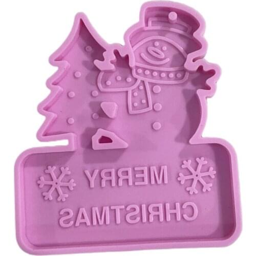 E56A Shiny Glossy Silicone Resin Molds Christmas Keychain Mold DIY Keychain Pendant Jewelry Epoxy Resin Crafting Molds