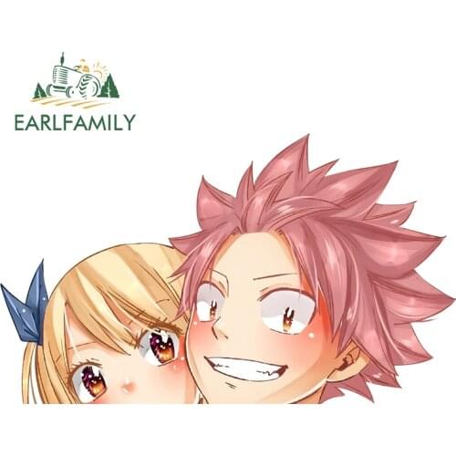 EARLFAMILY 13cm x 7.7cm for Fairy Tail Natsu Anime Car Stickers Occlusion Scratch Personality Decal Waterproof Car Wrap
