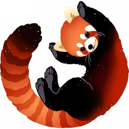 Fuzhen Boutique Decals Exterior Accessories Red Panda Vinyl Car Stickers Anime DIY Decoration Snowboard Vehicle Window Decal
