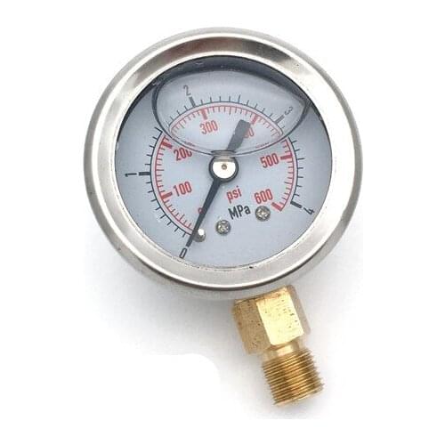 1PC 0-4MPA 600psi Hydraulic Liquid Filled Pressure Gauge PT1/8 Male Thread