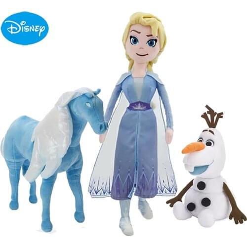 Hot Disney Frozen 2 Princess Elsa Anna Lizard Sven Reindeer Olaf Snowman Plush Stuffed doll kids Christmas Gift children toy