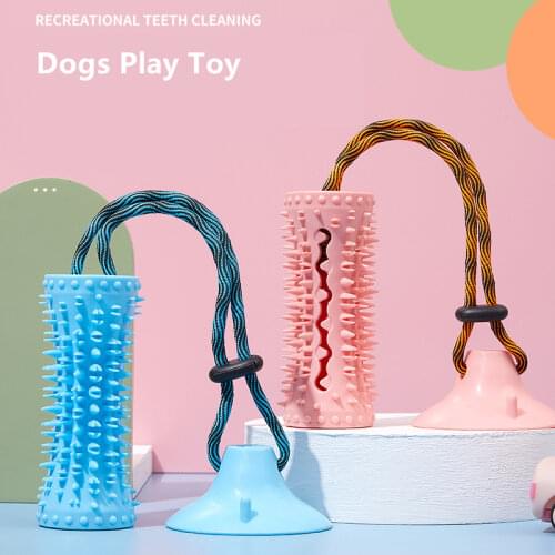 Dogs Toy Silicon Multifunction Suction Cup Tug Interactive Dogs Ball Toy for Pet Chew Bite Tooth Cleaning Toothbrush Feeding Toy