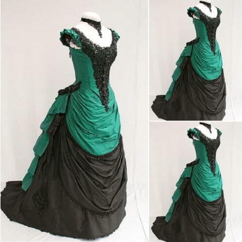 Historical Civil War Southern Belle Gown evening Dress/Victorian Lolita dresses/scarlett dress US6-26 SC-919