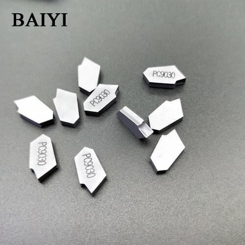 10pcs SP400 PC9030 high quality Slotted Carbide Inserts Parting grooving metal Lathe grooving turning tool for stainless steel