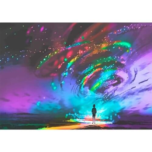 Painting By Numbers DIY Sky Landscape Room Wall Art Unframed Oil Paint For Adults Home Decoration 50x40cm