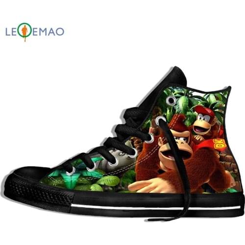 Creative Design Custom Sneakers Hot Printing Donkey Kong Unisex Lightweight Trends Comfortable Ultra High Top Light Sports Shoes