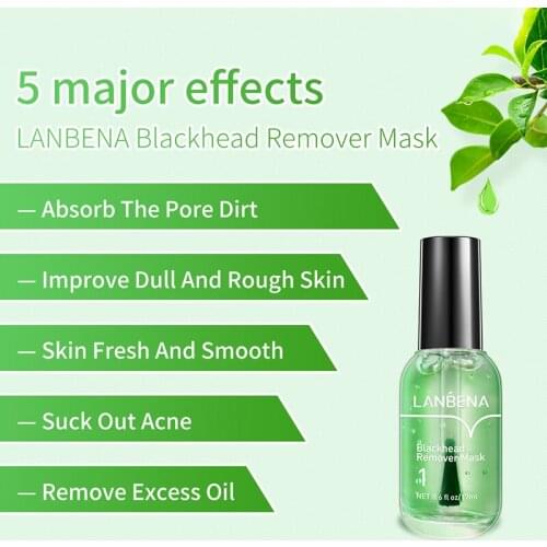 LANBENA Face Mask Blackhead Remover Serum New Style Quick Drying Non Stick Finger Facial Deep Cleaning Shrink Pores TSLM1