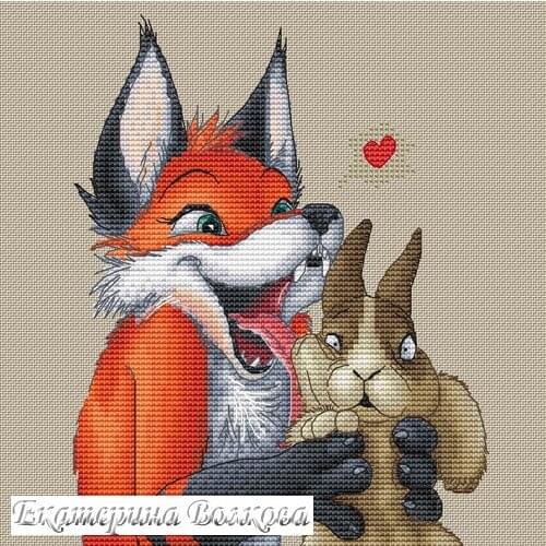 Fox and Rabbit 2-25-29 Counted Cross Stitch 11CT 14CT 18CT DIY Chinese Cross Stitch Kits Embroidery Needlework Sets