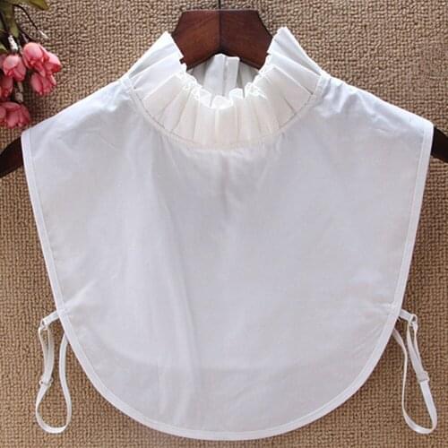 False Collar Petal Embroidery Shirt Fake Collar White Tie Vintage Detachable Collar Lapel Blouse Top Women Clothes Accessories