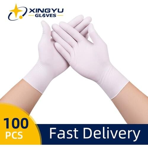 Nitrile Gloves 100pcs Xingyu White Waterproof Allergy Free Food Grade Kitchen Disposable Work Safety Gloves Nitrile Gloves