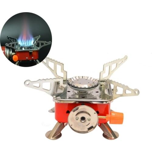 Outdoor Camping Portable Gas Stove Fold Multi Fuel Gas Burner Stainless Steel Camping Pulse Ignition Mini Cooker Picnic Tools