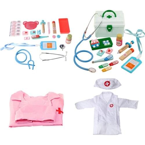 Pretend Doctor Play Wooden Toys for Children Role Playing Doctor Nurse Game D0AF