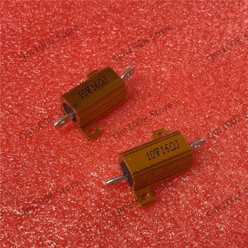RX24-10W 16R 16RJ Power Metal Shell Case Gold Aluminium Case Wirewound Resistor 10W 16ohm 5% Automobile LED lamp resistors