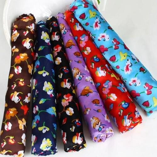 Sewing Satin Fabric Floral Print craft material Polyester Silky Sateen sewing decoration Fabric fashion