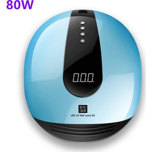 Strong UV LED Lamp For Nails Dryer Sun Light Lamp For Manicure 80W Smart LCD Display For All Gel Nail Polish Nail Art Tools