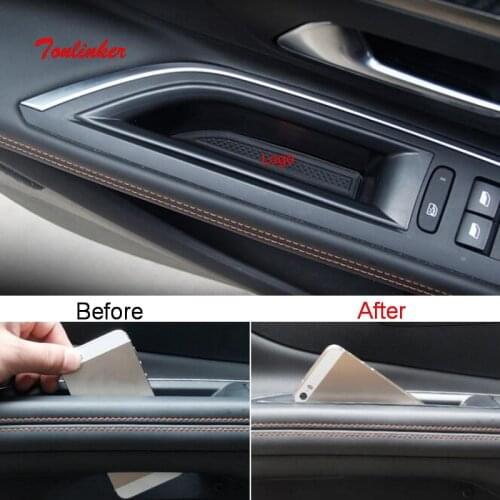 Tonlinker Interior Car Front Door Button Cover Storage for Peugeot 3008/4008 2016-19 Car Styling 2 PCS ABS Plastic Cover Storage