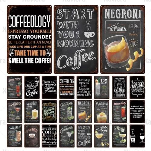 Bar Pub Decoration Iron Plate Cocktail Menu Cafe Business Plate Iron Painting Decoration Blackboard Style Fashion Decor Wall Art