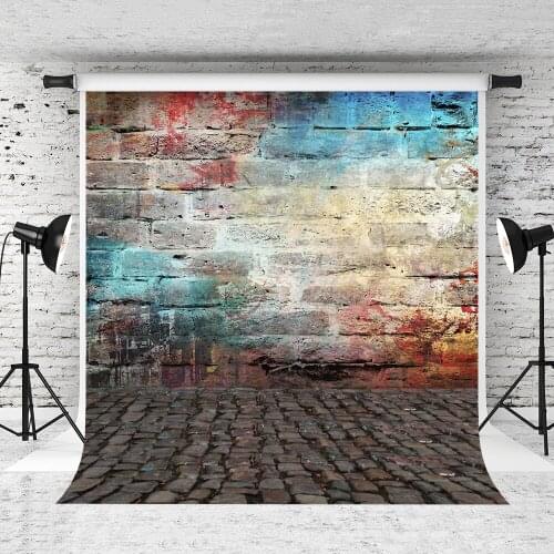 VinylBDS Colorful Brick Wall Backdrop For Photography Studio Children Photo Backgrounds Muslin Backdrop Custom Photo Backdrops