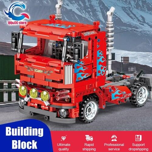 High Technology Super Sport Car Truck Off-Road Model Bricks MOC Mechanical Pull Back Vehicle Building Blocks Toys for Kids Gifts