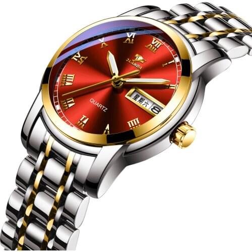 2021 New Popular Watch Girls' Simple Waterproof Luminous Double Calendar Refined Steel Strap Womens Korean Womens Watch