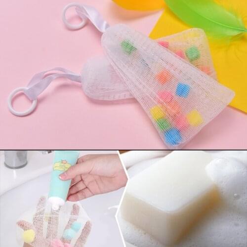 1PC Household Reusable Facial Body Cleansing Soap Foaming Net Bubble Helper Mesh Cleanser Bath Washing Bathroom Accessori