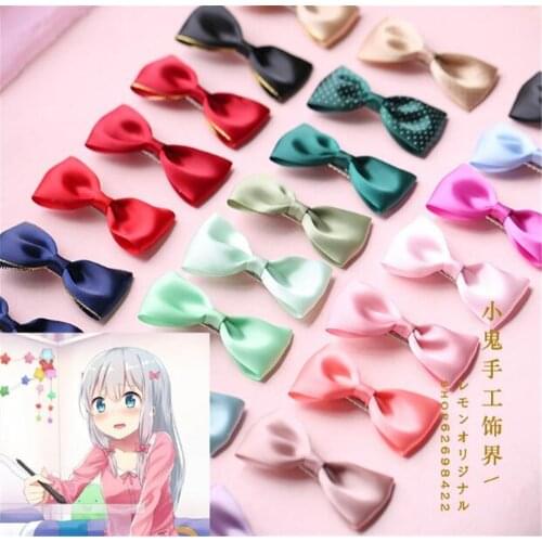 1pc lolita hair bows clips hair accessories pin satin ribbon bows hairpin hairclip headwear B505