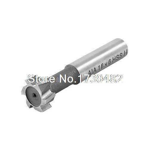 16mm Cutting Dia 6 Flutes HSS AL T Slot End Mill Milling Cutter