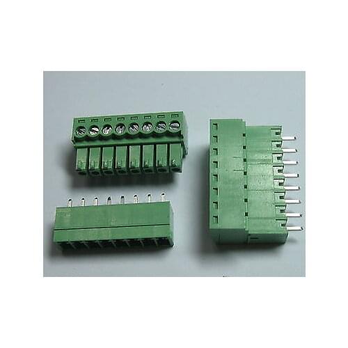5 pcs Screw Terminal Block Connector 3.81mm 8 pin/way Green Pluggable Type