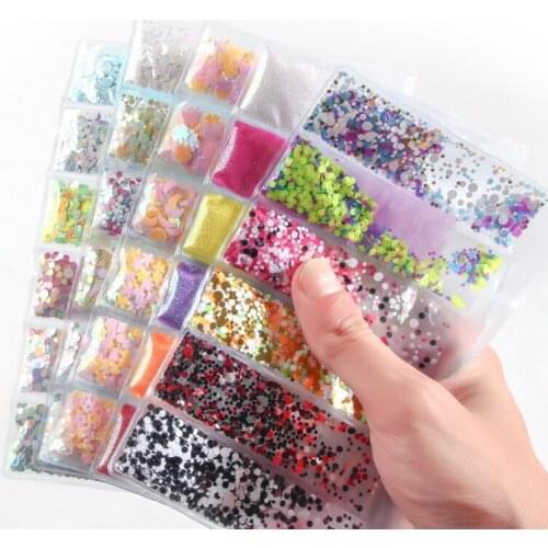 6 Colors 3D Hexagon Flakes Nail Flakes Sequins for a Manicure Nail Art Decorations Mermaid Nail Art Polish Manicure Decorations