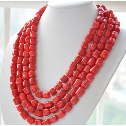 AAAA Natural Long 70inch 12x14mm massive red coral NECKLACE