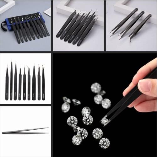 Anti Static Fine-Tip Tweezwes Picking Up Gems and Other Small Items and Threading Needles for Hand-Sewn Projects Decorate Tool