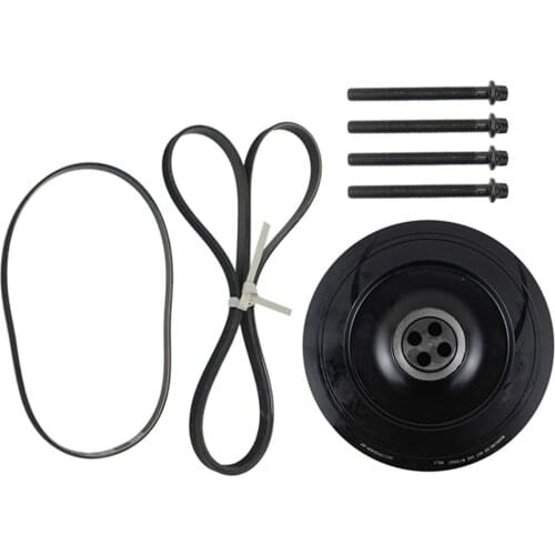 AP03 1*Crankshaft Pulley+4*Bolts+2*Belts for BMW 5er 7er E60 E61 E65 525D 530D 730D 11237788611