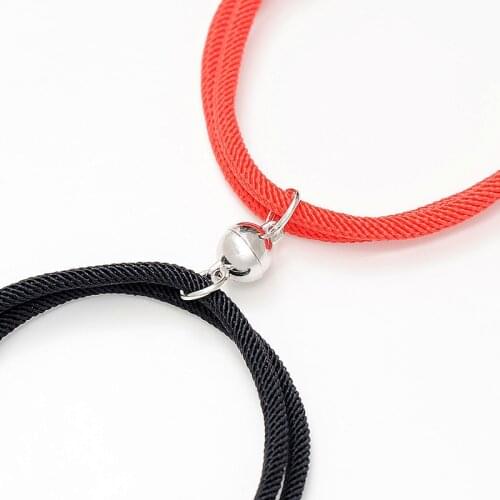 Key lock couple bracelet magnetic attraction creative Bracelet men friendship rope men and women jewelry gift charm bracelet2pcs